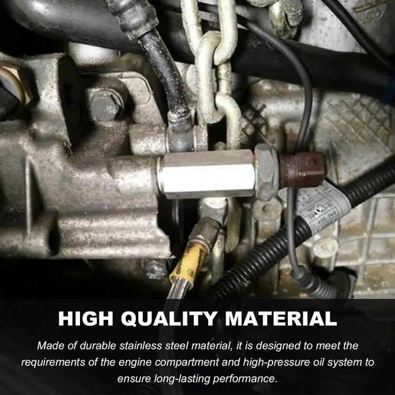 KVAEY 1/8 NPT Tee Oil Pressure Sensor Adapter, Stainless Steel Oil Pressure Sensor with 1/8 NPT Tee, Oil Pressure Gauge Fitting Turbo Supply Feed Line Connector for Cars SUVs Trucks - Image 3
